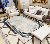 Tapis de chambre moderne abstrait en polyester tissé à la main, à poils coupés, de haute qualité, tapis de luxe léger, tapis de sol décoratif pour la maison