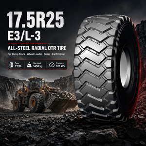 Pneu radial OTR sans chambre à air 17.5R25 E3/L3 à bande de roulement profonde pour équipement de roues et de terrassement - Product Image 1
