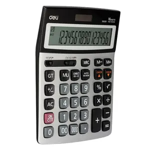 Deli E39265 kalkulator Desktop logam 16 Digit kalkulator 120 langkah inspeksi perlengkapan kantor
