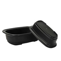 Grosir Pot Tanaman Plastik Hitam Persegi Panjang Pot Bonsai Plastik Pot Bunga Tanaman