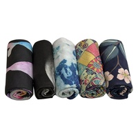 Serviette de plage en microfibre gaufrée imprimée en vente chaude avec sac à cordon, extra large, séchage rapide, serviette de bain pour le surf, la plage