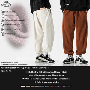 <span class=keywords><strong>Pantalones</strong></span> Deportivos Casuales de Algodón de Alta Calidad, 350 g/m², Cintura con Cordón, Holgados, para Hombre y Mujer, Cálidos para Invierno, con Logotipo Personalizado - Product Image 2