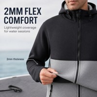Veste de combinaison en néoprène à capuche, épaisseur 2 mm, écologique, protection UV pour le kitesurf, le SUP et les sports nautiques