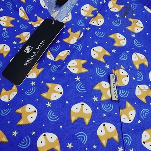 Thú Y Chà Hàng Đầu Hoàng Gia Màu Xanh Kỹ Thuật Trang Phục Một Màn Hình In Orange Fox Mẫu Thiết Kế Bởi Thương Hiệu Bella Vita Từ Thái Lan - Product Image 6