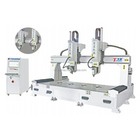 Centre d'usinage CNC 4 axes à double broche de haute qualité pour le découpage des bords et le perçage des trous des meubles en contreplaqué courbé