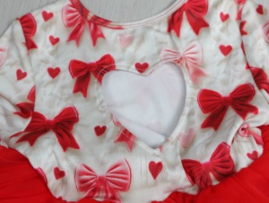 Vestito da bambina KERUI per San Valentino con stampa a farfalla, abito alla moda in pizzo e seta di latte per bambine - Product Image 4