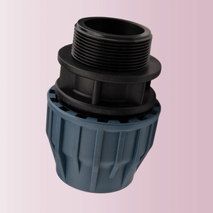 Adaptateur de filetage mâle en PP de haute précision 63 mm x 2 1/2 pouces, raccords de tuyauterie agricoles à compression en plastique lisse haute pression - Product Image 2