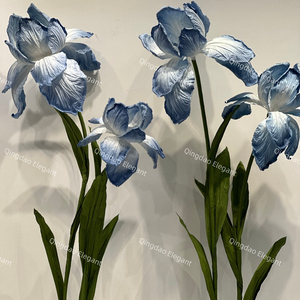EG-VK052 Nouvelle conception Fleur de lys géante faite à la main <span class=keywords><strong>Iris</strong></span> pavot <span class=keywords><strong>Bleu</strong></span> Violet Fleur en papier pour vitrine Fête Mariage - Product Image 3