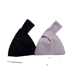 Bolsa de Mano de Lona de Algodón con Nudo en la Muñeca, Estilo Japonés, Ecológica, Reutilizable, de Tela, Personalizable, en Blanco, en Oferta - Product Image 4