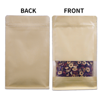 Sacs en papier kraft personnalisés pour emballage alimentaire (café, thé) avec soufflet et fermeture éclair, scellage 8 côtés, fabrication sur mesure
