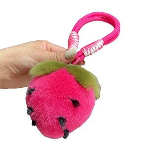 Llavero de Peluche de Conejo Rex Hecho a Mano de 9 cm, Colgante de Fresa, Juguete de Peluche Popular, Colgante para Bolsa de Libros - Product Image 5