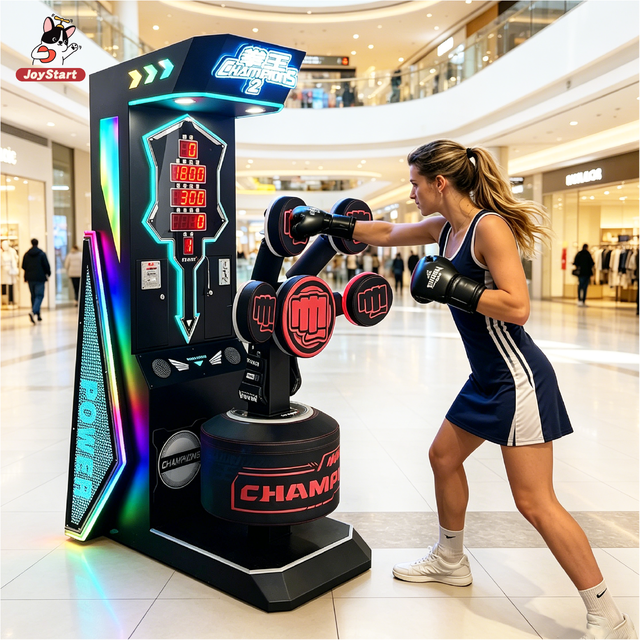 Multi Target Metal Boxing & Kickboxer Arcade Machine Coin Operated Punching Game for Indoor Amusement Parks with 1-4 Players