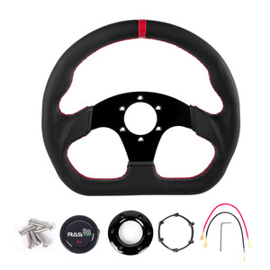 Rastp Steering <b>Wheel</b> 320mm Leather Racing Style 3 <b>Spokes</b> For Car - Product Image 5
