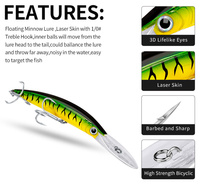 Señuelo de Pesca Flotante Tipo Minnow TOPLURE de 27g y 170mm, Señuelos Duros con Ojos 3D, Cebo Artificial para Agua Dulce y Salada