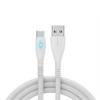 Ukalun 1M 2M Nylon trenzado 3A 60W USB C Cable de carga LED Durable SR USB a Tipo-C Cable DE DATOS LED de carga rápida