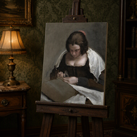 B&C ART Peinture à l'huile sur toile, style classique fait main, portrait de la femme au fil d'or de Diego Velazquez, origine Guangdong