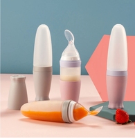 Silicone Baby Producten Feeder Squeeze Voeden Fruit Drankjes Voedingssupplement Fles Met Doseren Lepel