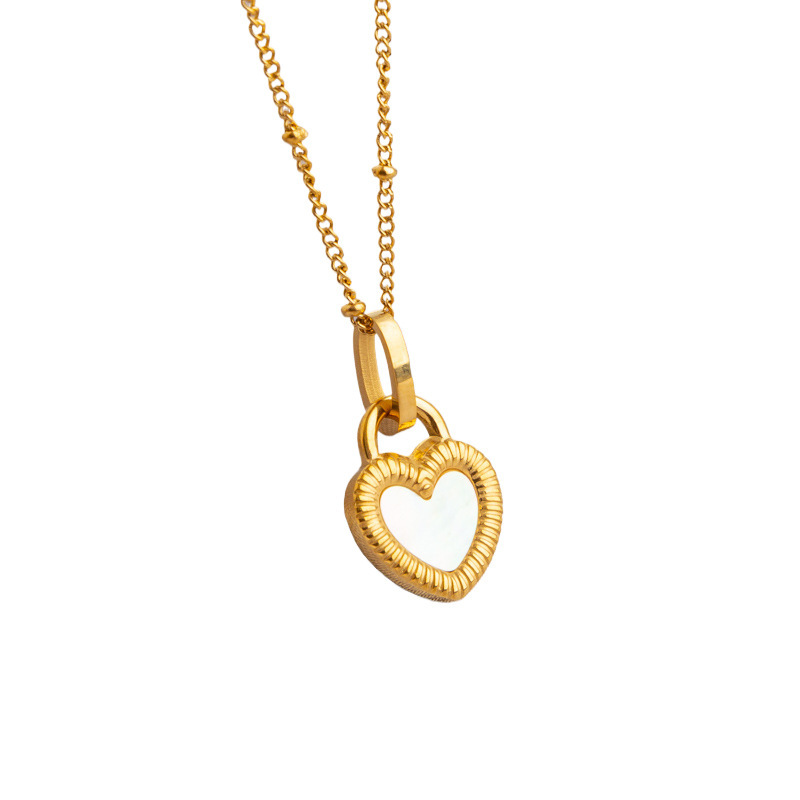 Cross Pendant Bead Necklace Stainless Steel