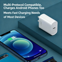 Chargeur USB-C Tommox 20W Type C pour adaptateur Apple 20W Chargeur Type C Adaptateur iPhone original 20W Chargeur original à charge rapide