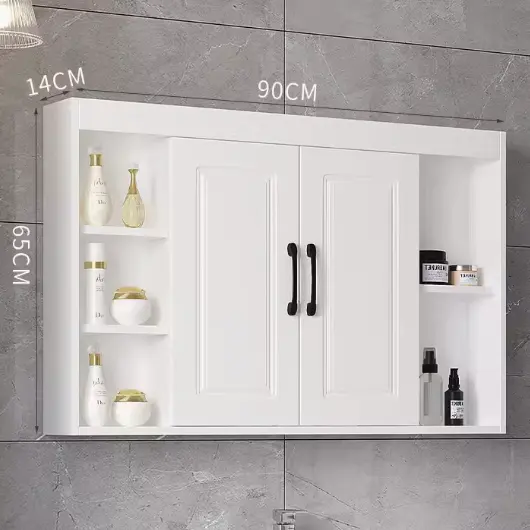 100% Waterproof White PVC Medicine Cabinet Wall Mounted Cheap Bathroom Mirror Cabinet Units