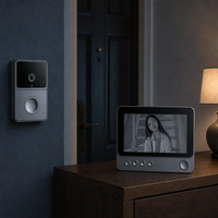 Moniteur de sonnette vidéo 4.3 pouces IPS 480x272, interphone bidirectionnel, caméra 640x480, vue à 70 degrés, enregistrement de vision nocturne MJEPG DC 5V/2A