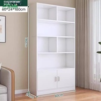 Wayon Modernes Weißes Minimalistisches Bücherregal-Set mit Schiebetürschrank und Offenen Regalen für Wohnzimmer-Aufbewahrung