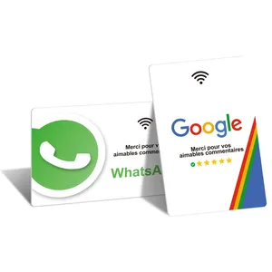Benutzer definierter Druck 13,56 MHz Kunststoff programmier bar Kontaktlose Google Review NFC-Karte