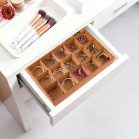 Plateau en bois sculpté, plateau de rangement et de tri en bois pour la maison, l'artisanat et le bureau, plateau en bois divisé en 20 compartiments