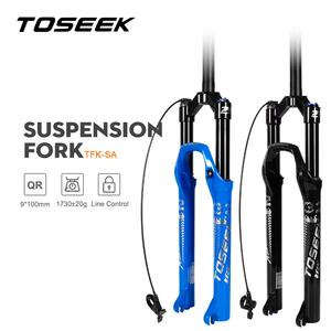 Fourche avant de vélo de montagne TOSEEK, <span class=keywords><strong>suspension</strong></span> pneumatique, 27,5/29 pouces, tige conique, réglage du rebond, verrouillage, équipement léger pour la course - Product Image 6