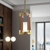 Luminaires de salle à manger rétro de style américain tout en cuivre personnalisés en usine VH Lustres de style campagnard en cuir