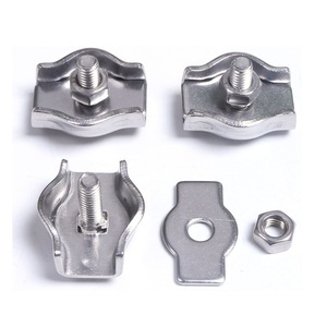 Collier de serrage simple en acier inoxydable 304 pour câble métallique, type plaque, M4 10mm, pour usage général - Product Image 1