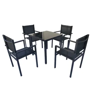 5 Piece Outdoor Modern Metal Folding Foldable Garden ChairsとTable Patio Furniture Garden Patio Set