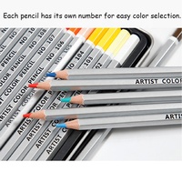 Ensemble de 36 crayons de couleur à l'huile professionnels avec boîte en étain