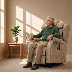 Fauteuil inclinable à double moteur pour soins aux personnes âgées, zéro gravité, avec chauffage, appuie-tête réglable, soutien lombaire et roulettes mobiles - Product Image 3