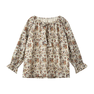 เสื้อผ้าฝ้ายออร์แกนิค Lena Lace สวยงาม ระบายอากาศได้ดี นุ่มพิเศษ ดีไซน์ระบายที่คอและข้อมือ สำหรับเด็กผู้หญิง ราคาสมเหตุสมผล แขนยาว - Product Image 1