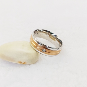 Fascia nuziale fatta a mano in acciaio inossidabile in titanio stile classico stile anniversario rosa <span class=keywords><strong>d</strong></span>'<span class=keywords><strong>oro</strong></span> Cz Fashion <span class=keywords><strong>anelli</strong></span> regalo <span class=keywords><strong>per</strong></span> lui - Product Image 4