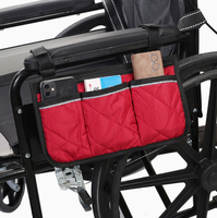 Sac de rangement multifonctionnel en nylon durable pour poussette, multi-poches, pliable, à suspendre au véhicule, pour fauteuil roulant