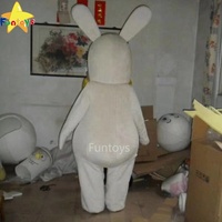 Costume de mascotte Funtoys Lapin Cretin Rayman Raving Rabbit pour adulte, déguisement pour Noël, Halloween, carnaval, fête