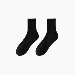 Zhuji Men's Mid Calf Solid Color White Athletic Socks Terry Sole Basketball Sports Socks - Product Image 5