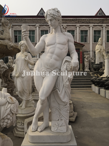 Estatua de Bacchus Masculino Desnudo de Mármol Blanco Griego de Tamaño Real con Copa - Product Image 2