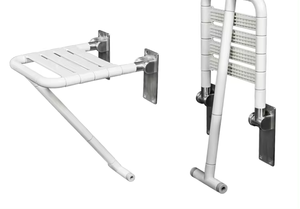 Asiento de Ducha Plegable con Resorte, Montado en la Pared, Accesible <span class=keywords><strong>para</strong></span> Baños, con Superficie Antideslizante y Patas de Soporte Reforzadas - Product Image 3