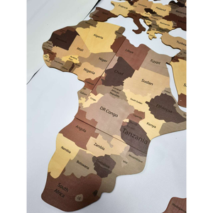 Carte du monde en bois, décoration murale luxueuse, originale, pour salon, bureau et chambre à coucher - Product Image 1