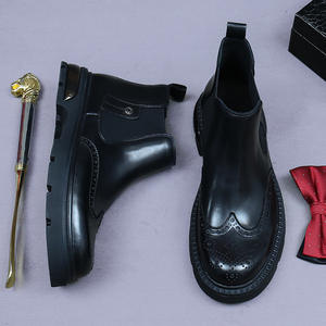 Bottes en cuir de style anglais pour hommes, fabriquées en cuir véritable de haute qualité, sont des chaussures décontractées adaptées à toutes les occasions. - Product Image 2