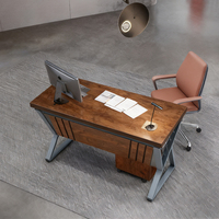 Table de bureau en bois de style industriel moderne la plus populaire avec cadre en acier pour immeuble de bureaux à usage commercial