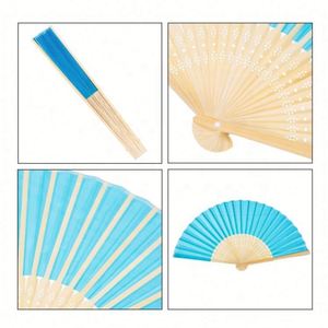 Éventail en bambou multicolore de 21 cm de long, invitations uniques, souvenirs pour invités, cadeau de mariage - Product Image 5