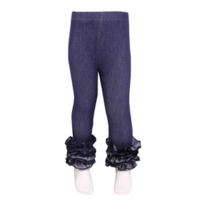 Rts neonata Incing <span class=keywords><strong>Leggings</strong></span> con volant in Denim blu per bambini e ragazza pantaloni con volant all'ingrosso in maglia di cotone da <span class=keywords><strong>bambina</strong></span> <span class=keywords><strong>Leggings</strong></span> in tinta unita - Product Image 1