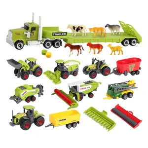 1/64 petani meneruskan traktor truk kargo besar Model mainan anak-anak kereta Dump Truck mobil
