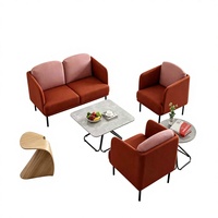 Ensemble de canapés de bureau exécutif au design moderne, en tissu personnalisé, modulaire, multifonctionnel, sectionnel, avec structure métallique et éponge haute densité pour