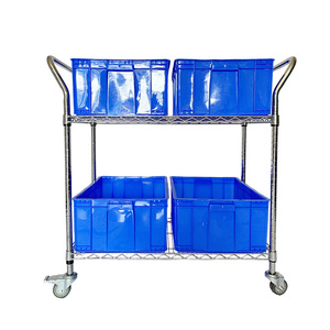 Carro de Almacenamiento con Ruedas Cromadas, Carro de Recolección para Almacén, Estanterías Móviles para Fábrica con Ruedas, Estanterías Apilables con Logotipo Personalizado - Product Image 1