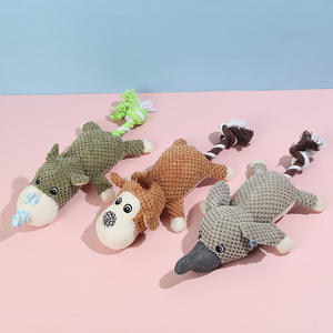 2024 accessori per animali domestici interazione personalizzata soffice trattamento morbido rimorchiatore cucciolo cigolante corda da masticare giocattoli per cani di peluche - Product Image 1